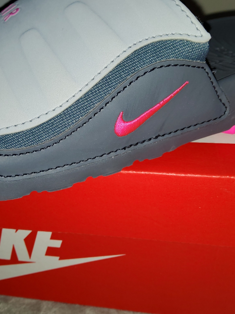 * Nike Women's Air Max Camden Slide Sandals Flipflops Grey Pink Blast Size 11 - Picture 8 of 14